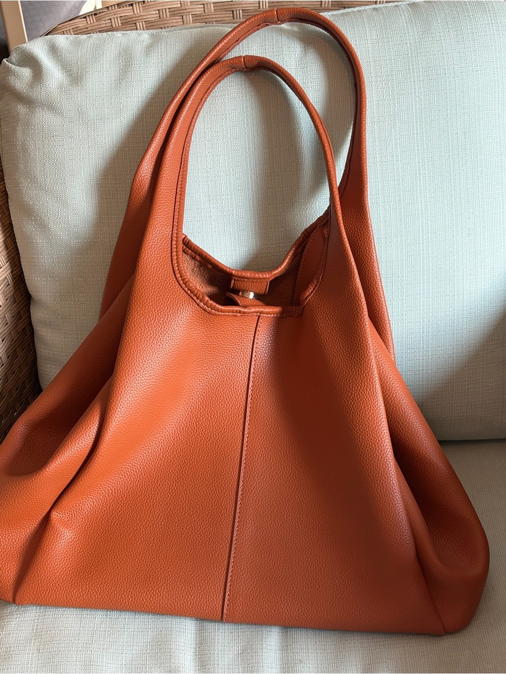 Anthropologie Brown cognac Pebbled Leather Tote